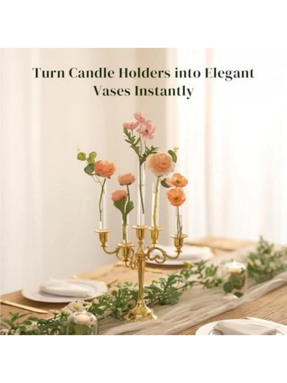 Elegant Glass Bud Vases Set of 6 | Single Stem Flower & Candle Holders